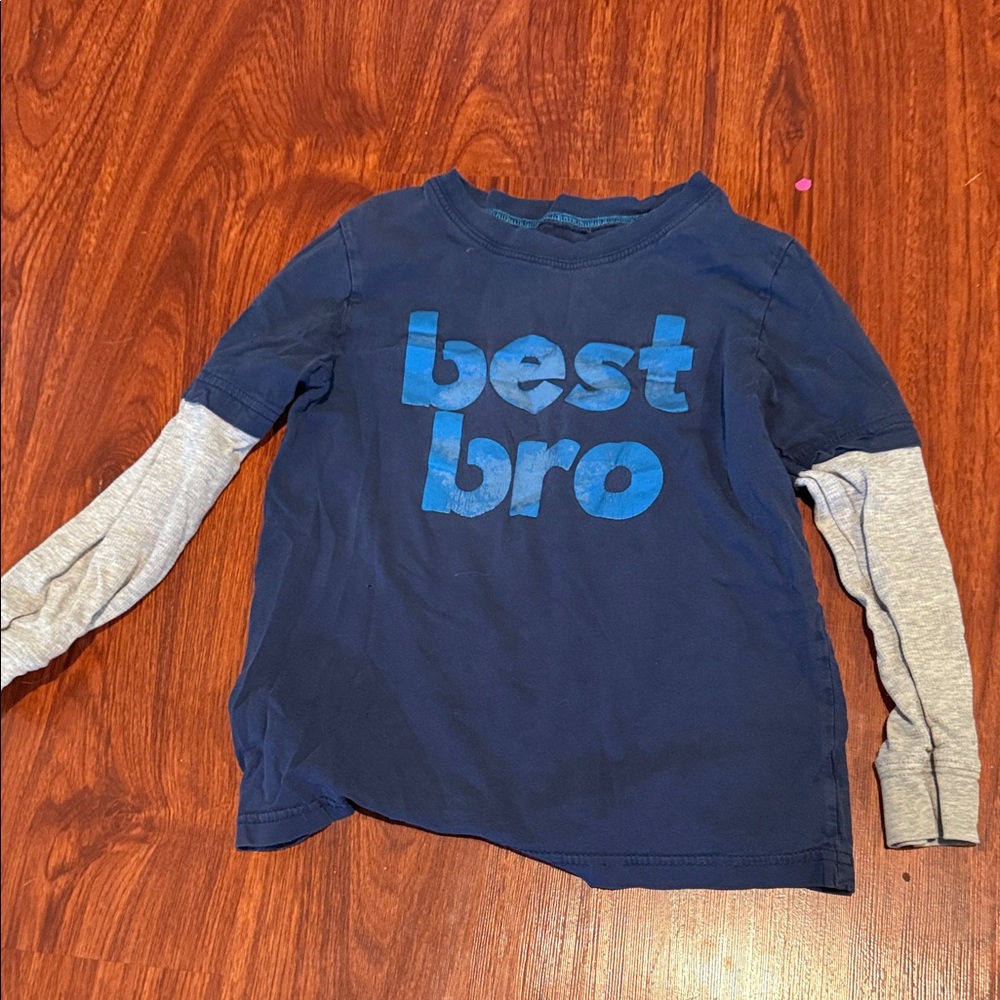 Navy and Gray 'Best Bro' Long Sleeve Tee